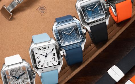 cartier santos rubber strap|cartier santos strap options.